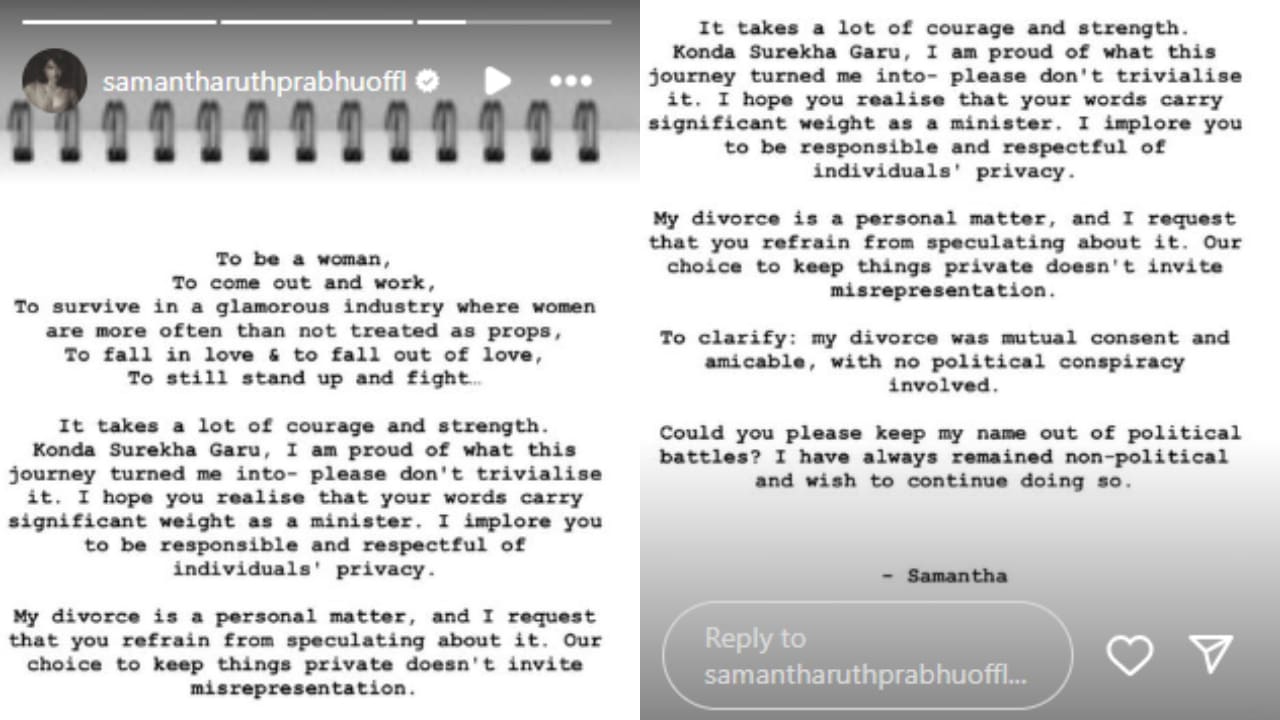 Samantha Ruth Prabu's statement