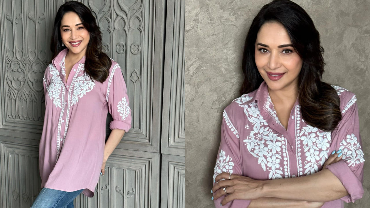 Madhuri Dixit in kurti and distressed jeans 