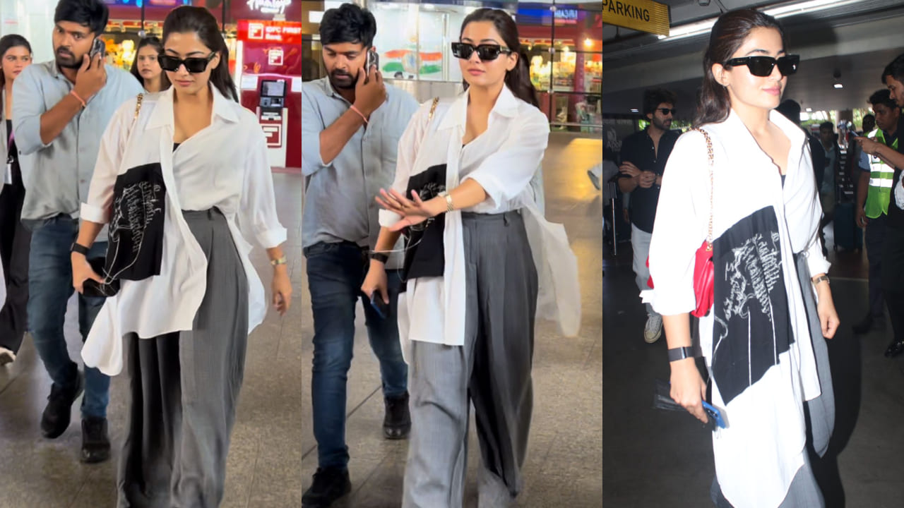 Rashmika Mandanna airport look