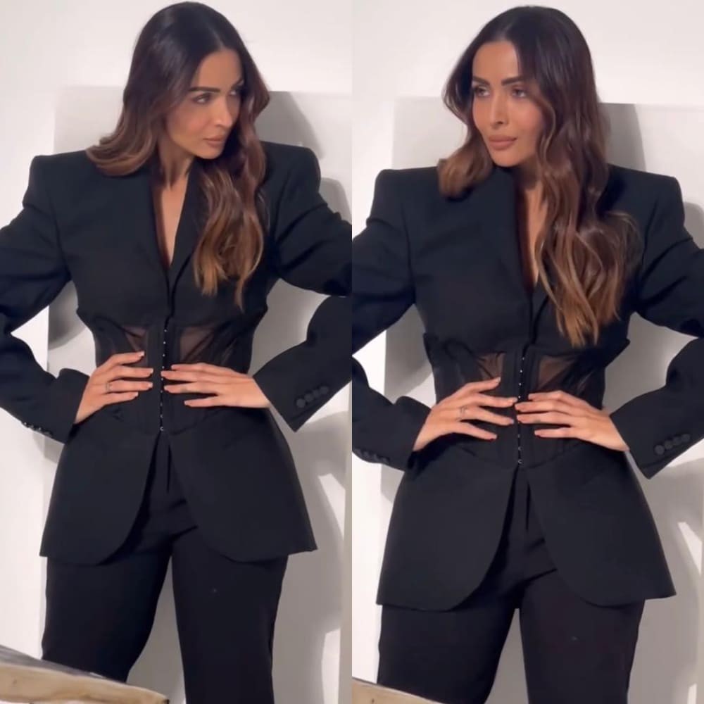 Malaika Arora serves up sophistication with a side of sass in her black corset pantsuit