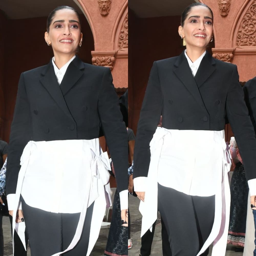 Sonam Kapoor styling cropped blazer with quirky shirt might look confusing but it means...