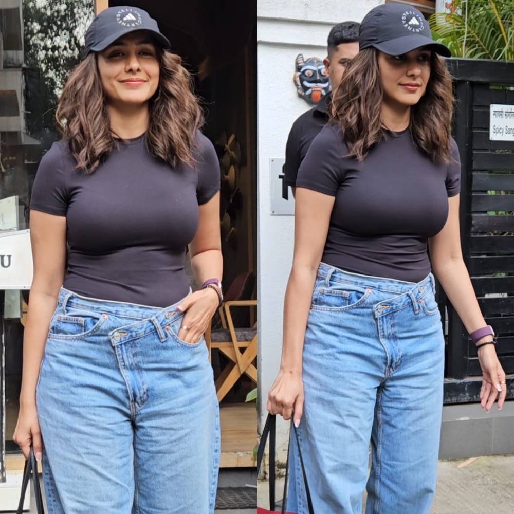 Mrunal Thakur flaunts her sporty side in black top and crossover pants, setting the sta...