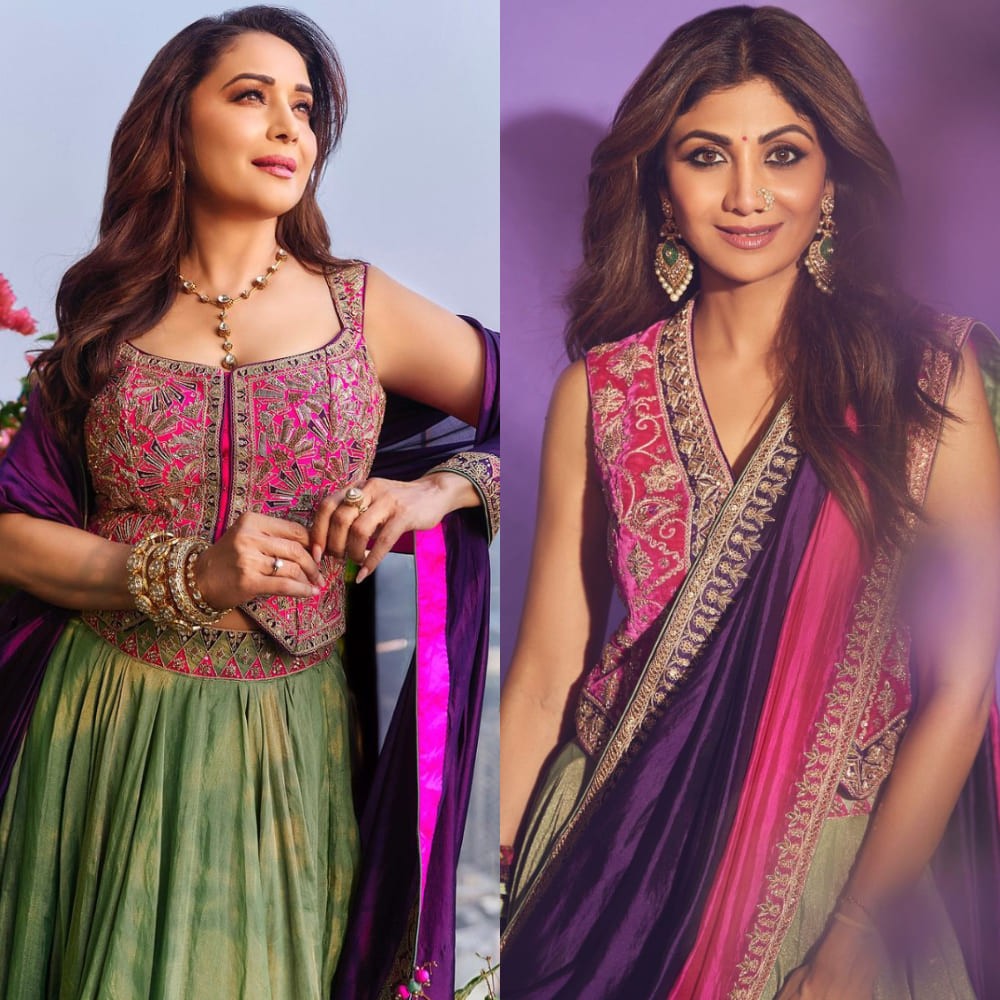 Madhuri Dixit vs Shilpa Shetty: Which 90's heroine styled Punit Balana’s lehenga and waistcoat worth Rs 95,000 better? Madhuri Dixit vs Shilpa Shetty: Which 90's heroine styled Punit Balana’s lehenga and waistcoat worth Rs 95,000 better?