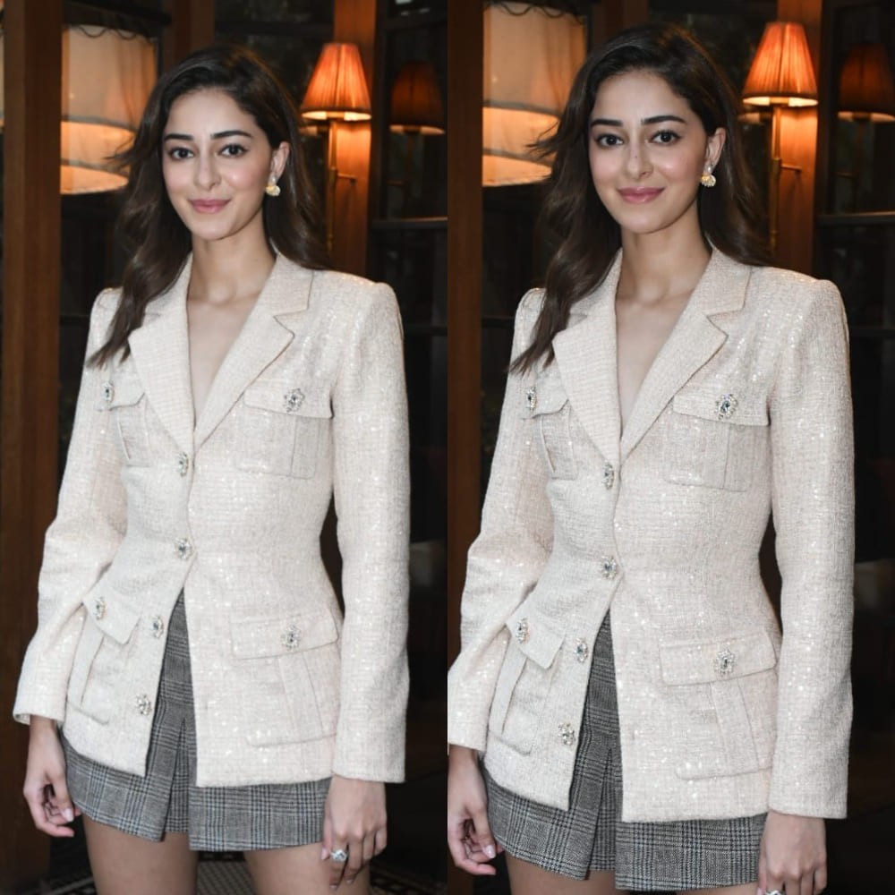 Ananya Panday’s sequin blazer and checkered skorts combo worth Rs 74,000 is the ultimat...