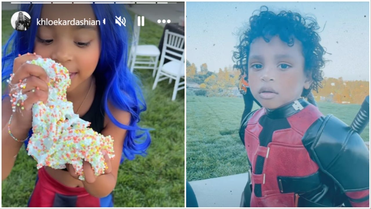 Khloé Kardashian True (L) Kim's son Psalm (R)