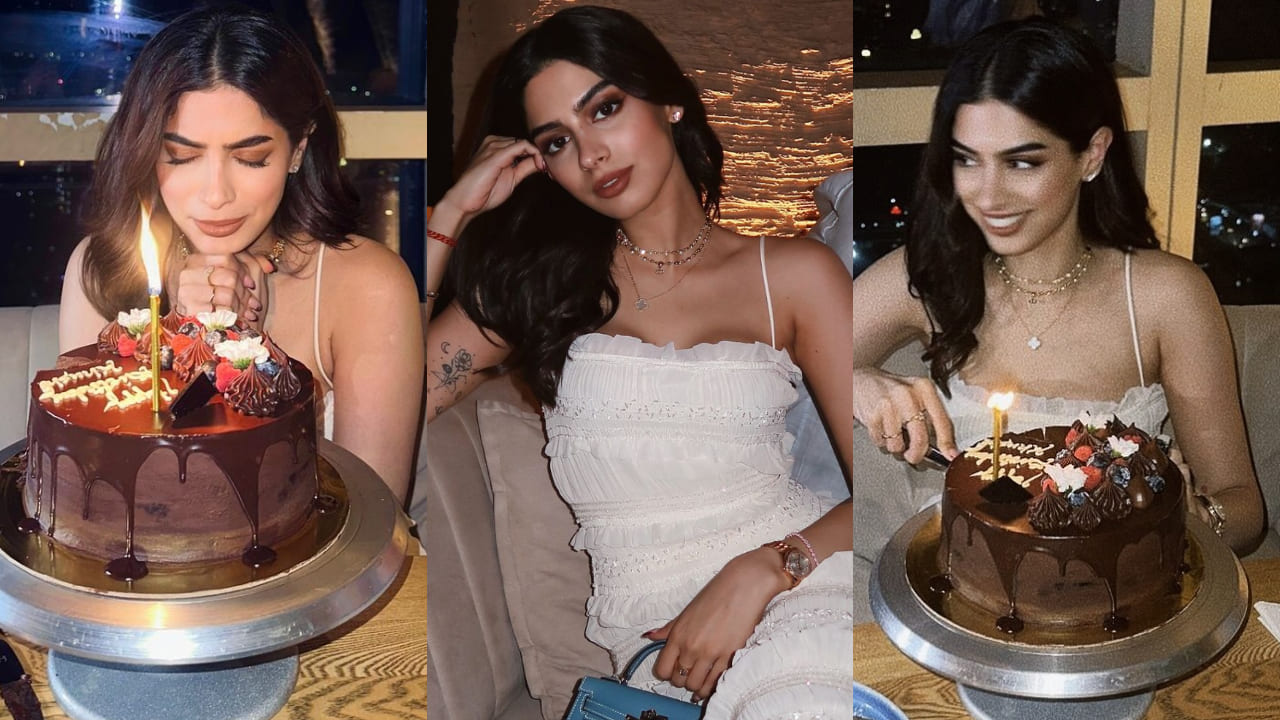 Khushi Kapoor in white ruffle dress 