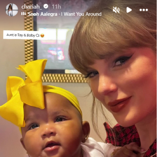 Taylor Swift with Chariah Gordon’s daughter (PC: Instagram)