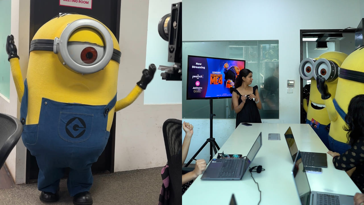 Promoting their movie, Despicable Me 4 on Peakcock Hub on JC - They arrived at Pinkvilla's office