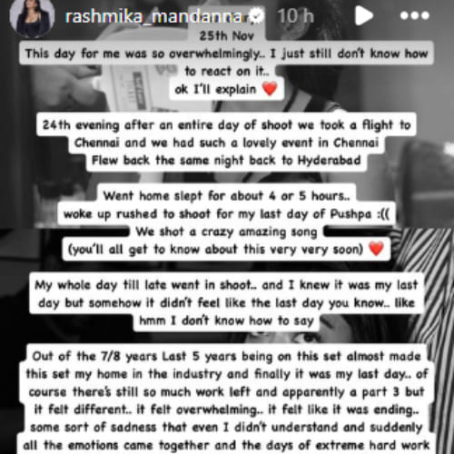 Rashmika Mandanna's post