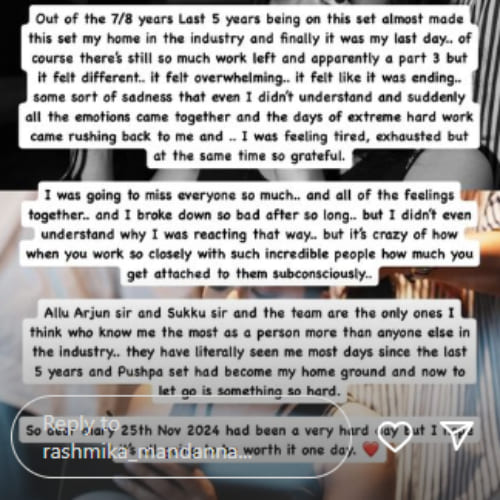 Rashmika Mandanna's post