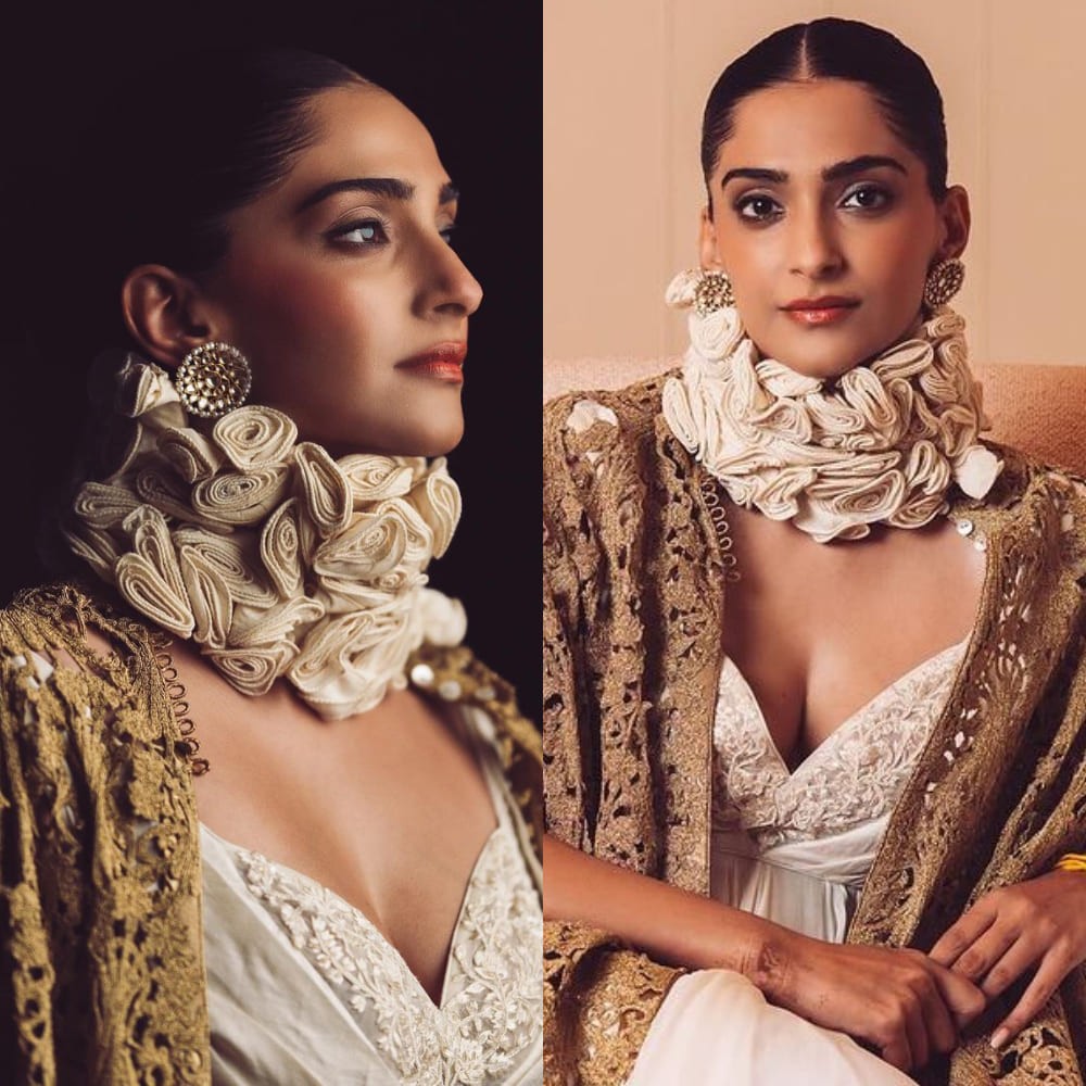Sonam Kapoor lights up Diwali with tribute to Rohit Bal in flowing white gown, a brown ...