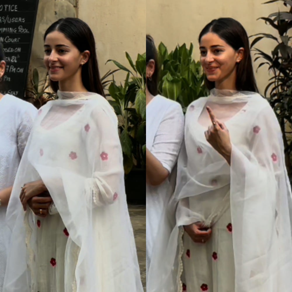 Ananya Panday wears Chanderi kurta and pant set with flower motifs, and it can be your ...