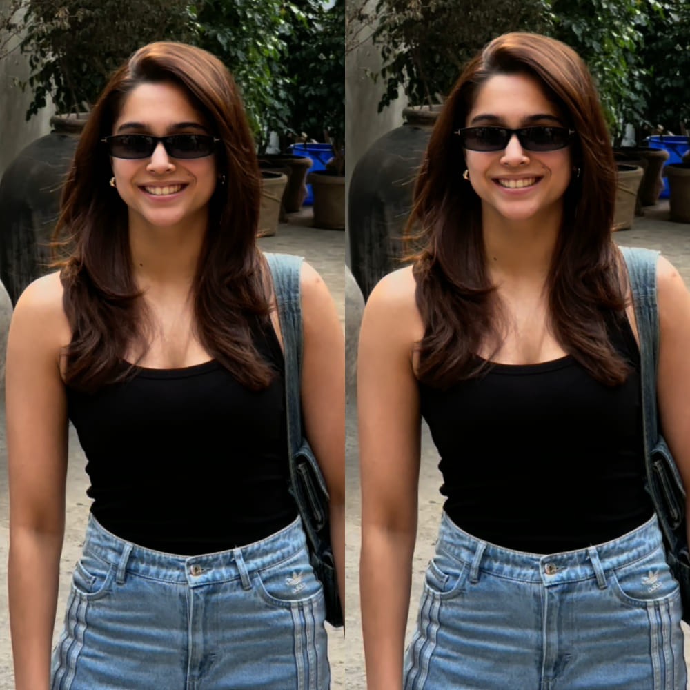 Black top, blue jeans, and denim bag— Sharvari's off-duty look for salon sesh is all th...