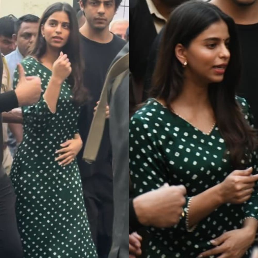 Suhana Khan swaps her bodycon dress for a gorgeous green bandhani kurta set, and it’s p...