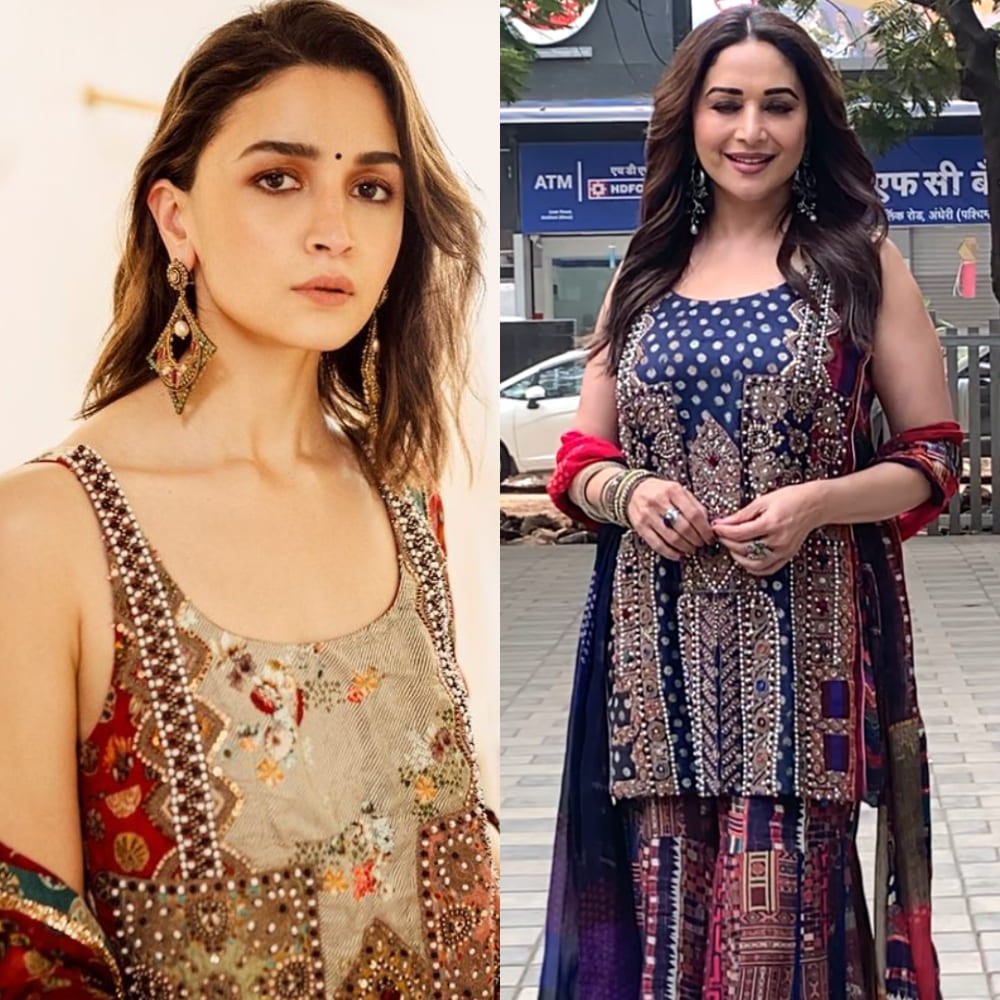 Alia Bhatt vs Madhuri Dixit fashion face-off: Who do you think aced multi-colored sharara set worth Rs 69,500 better? Alia Bhatt vs Madhuri Dixit fashion face-off: Who do you think aced multi-colored sharara set worth Rs 69,500 better?