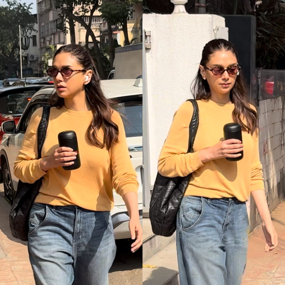 Aditi Rao Hydari shows how to rock Mumbai winter fashion with yellow top, wide-legged j...