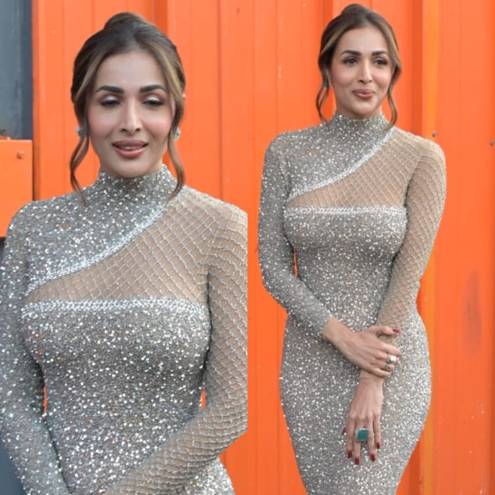 Malaika Arora kicks off her week with a burst of high-octane glamour in her silver sequ...