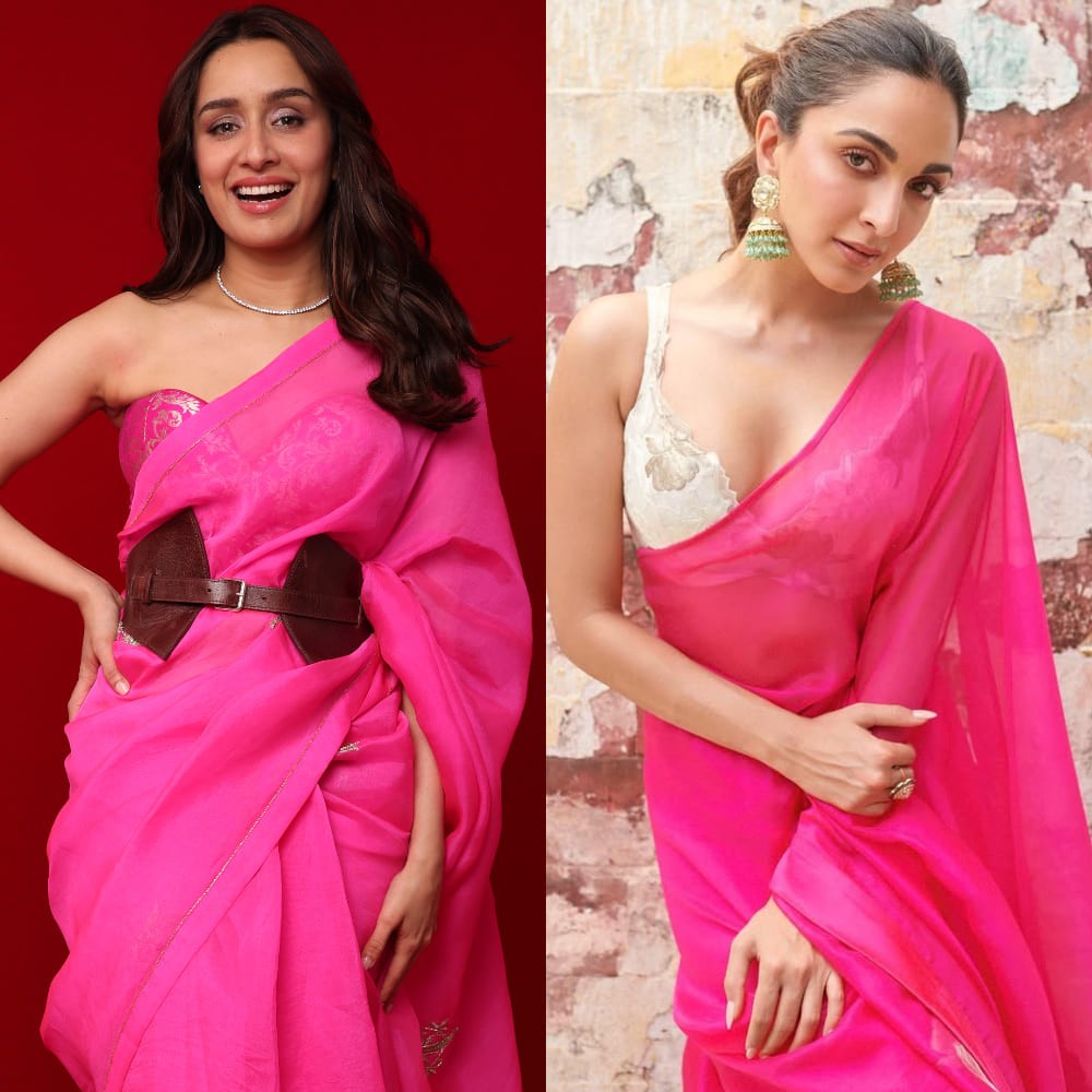 Shraddha Kapoor Vs Kiara Advani Fashion Face-Off: Who styled pink monochrome saree bett...