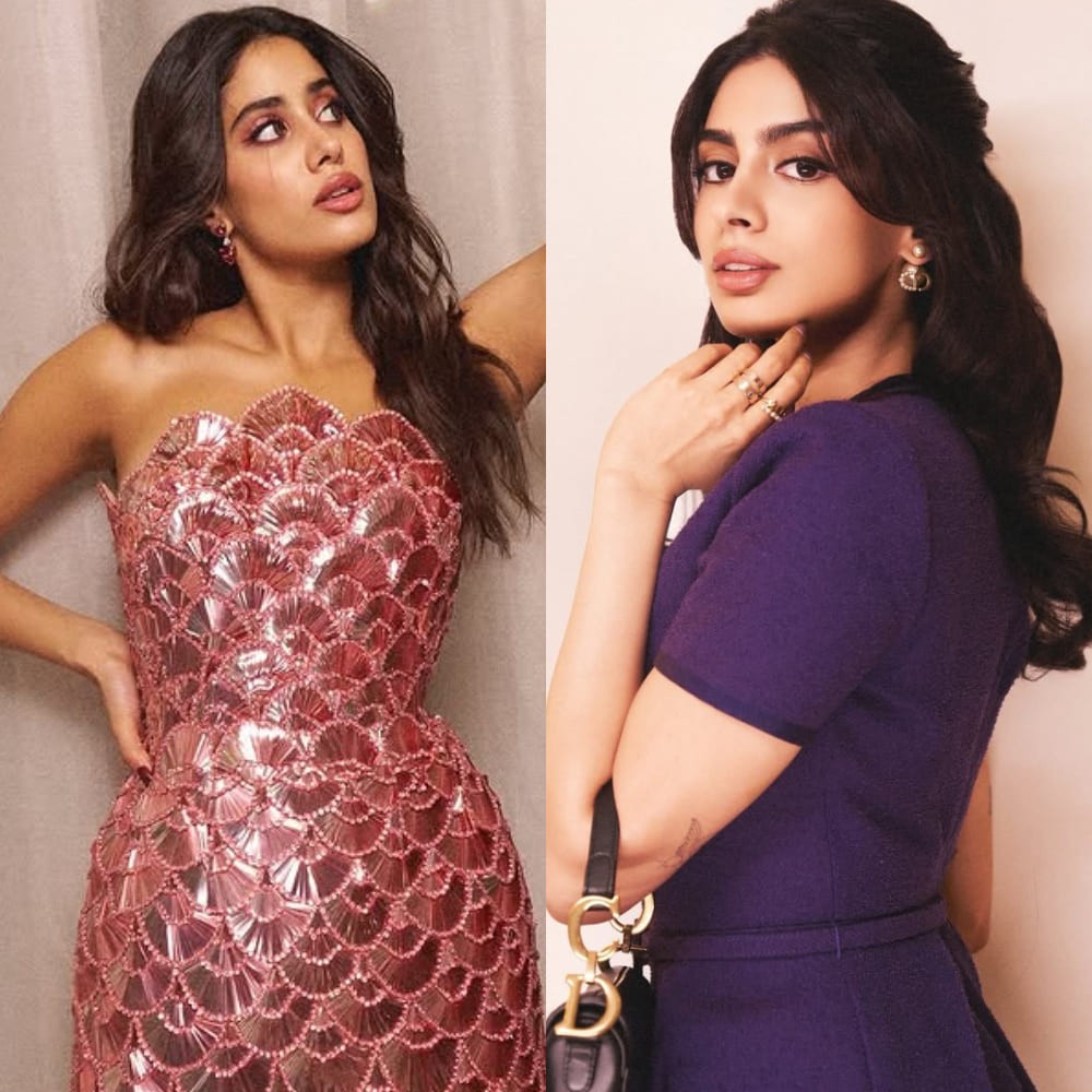 Janhvi Kapoor in sequin mini dress from Oscar de la Renta while Khushi Kapoor in a Dior...