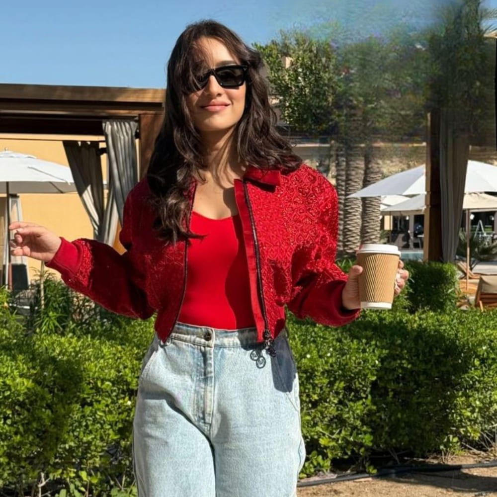Shraddha Kapoor’s festive red cropped jacket and wide-leg jeans are a perfect Christmas... Shraddha Kapoor’s festive red cropped jacket and wide-leg jeans are a perfect Christmas...