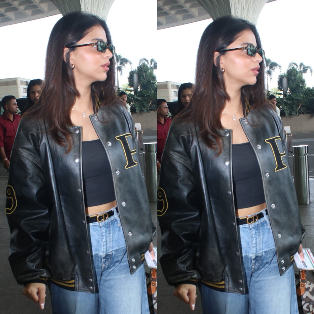 Suhana Khan, in a Prada jacket and carrying a Louis Vuitton bag, proves that even an ai... Suhana Khan, in a Prada jacket and carrying a Louis Vuitton bag, proves that even an ai...