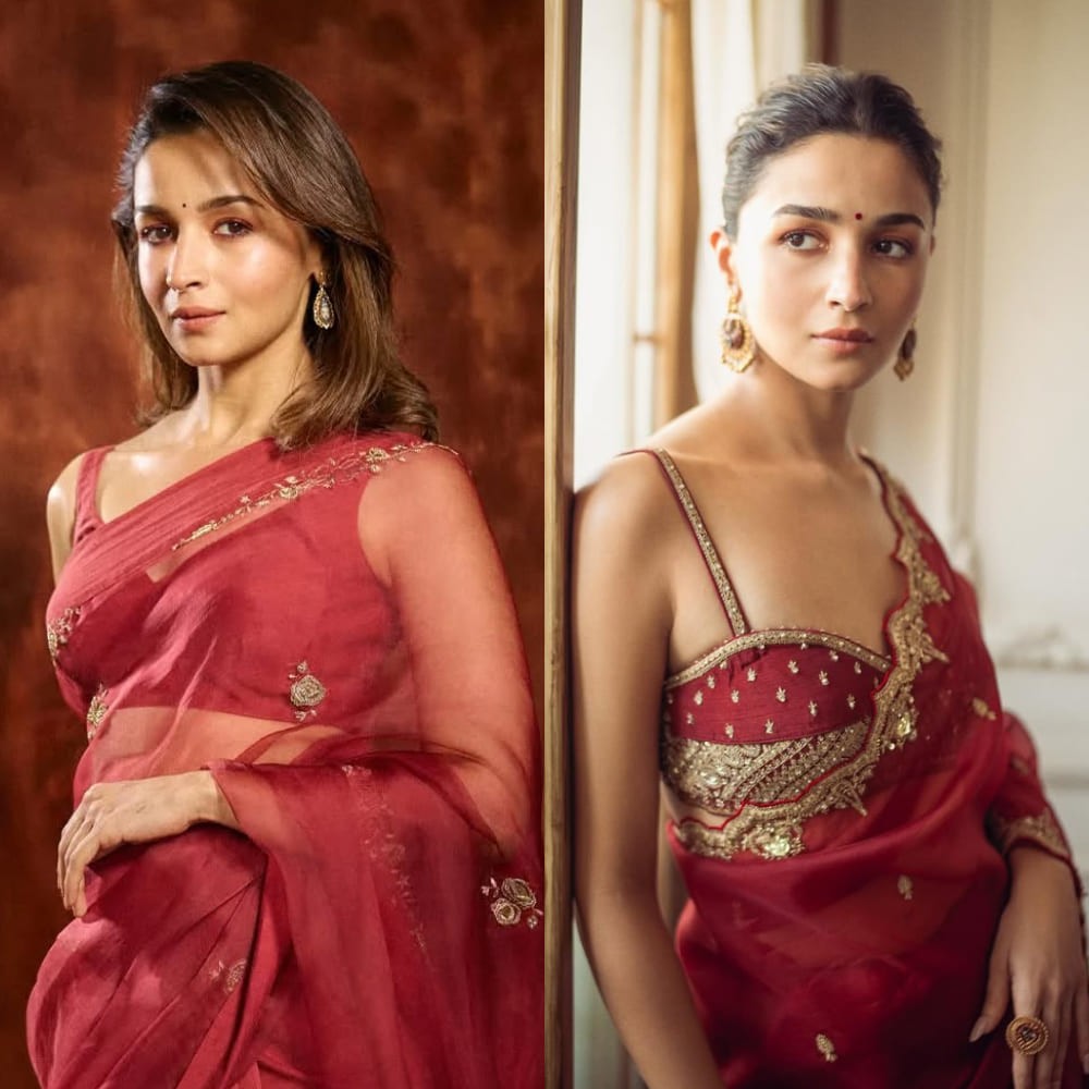 Alia Bhatt aces the art of styling red sarees: Which of the two outfits is your favorit...