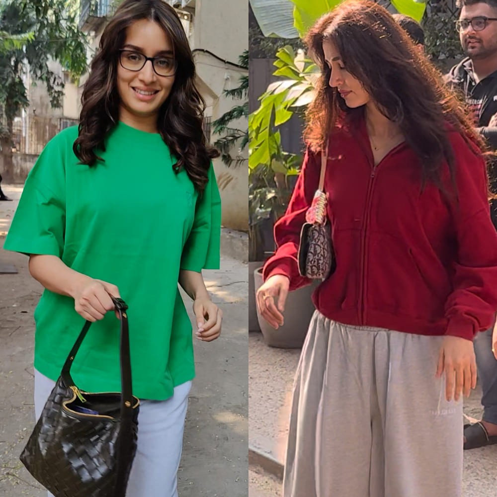 Shraddha Kapoor and Disha Patani make their off-duty style in grey track pants cool and...