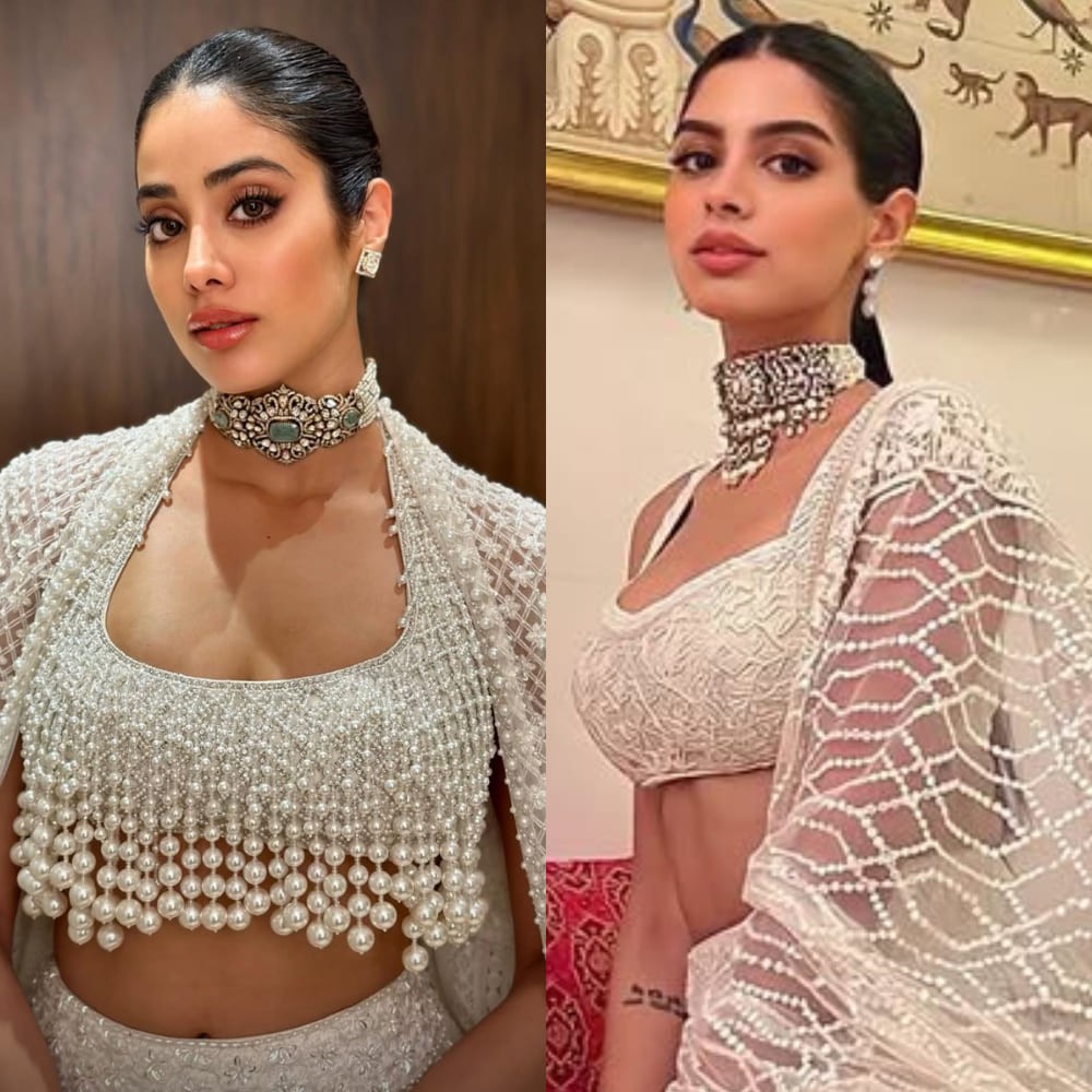 Kapoor duo Janhvi and Khushi's white lehenga looks show us how to nail the twinning gam...