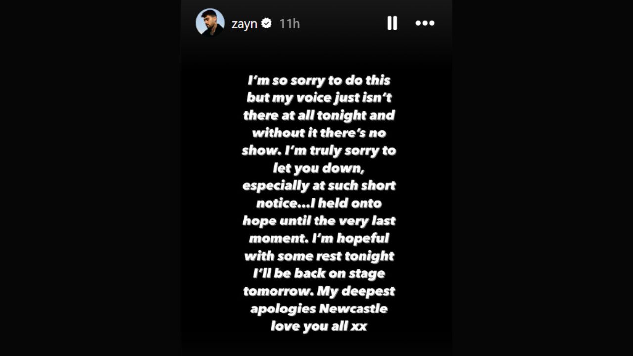Zayn Malik Instagram Story