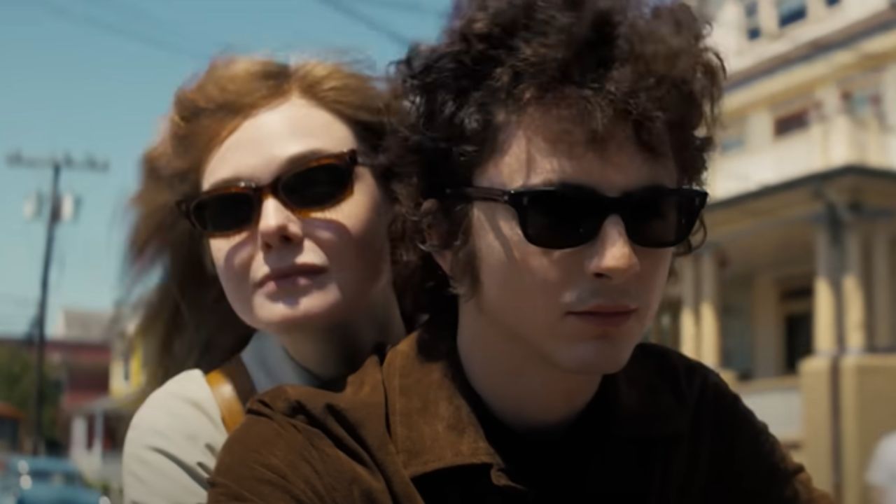 Timothée Chalamet in A Complete Unknown (via YouTube)