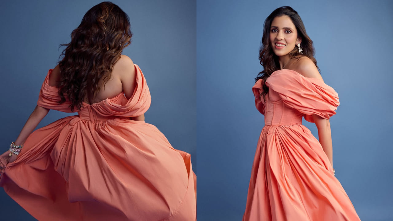 Shloka Ambani slays in Alexander McQueen off-shoulder midi dress and galactic flower sandals, proving she’s the OG trendsetter of minimal fashion