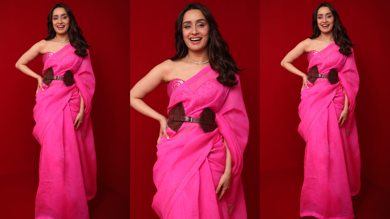  Shraddha Kapoor in pink saree