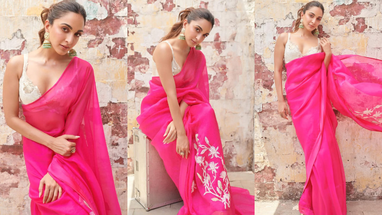 Kiara Advani in pink saree
