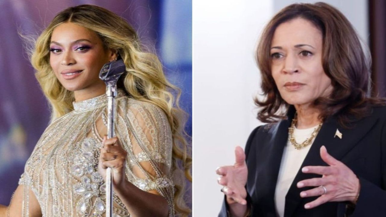 Beyoncé and Kamala Harris (via Getty Images)