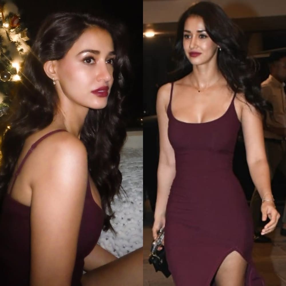 Disha Patani brings her A-game at a party in maroon bodycon dress and proves no one can...