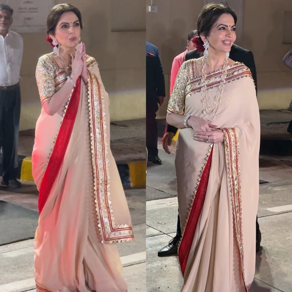Nita Ambani’s red, cream saree is serving wedding guest goals as it is classic, trendy, and totally bookmark-worthy Nita Ambani’s red, cream saree is serving wedding guest goals as it is classic, trendy, and totally bookmark-worthy