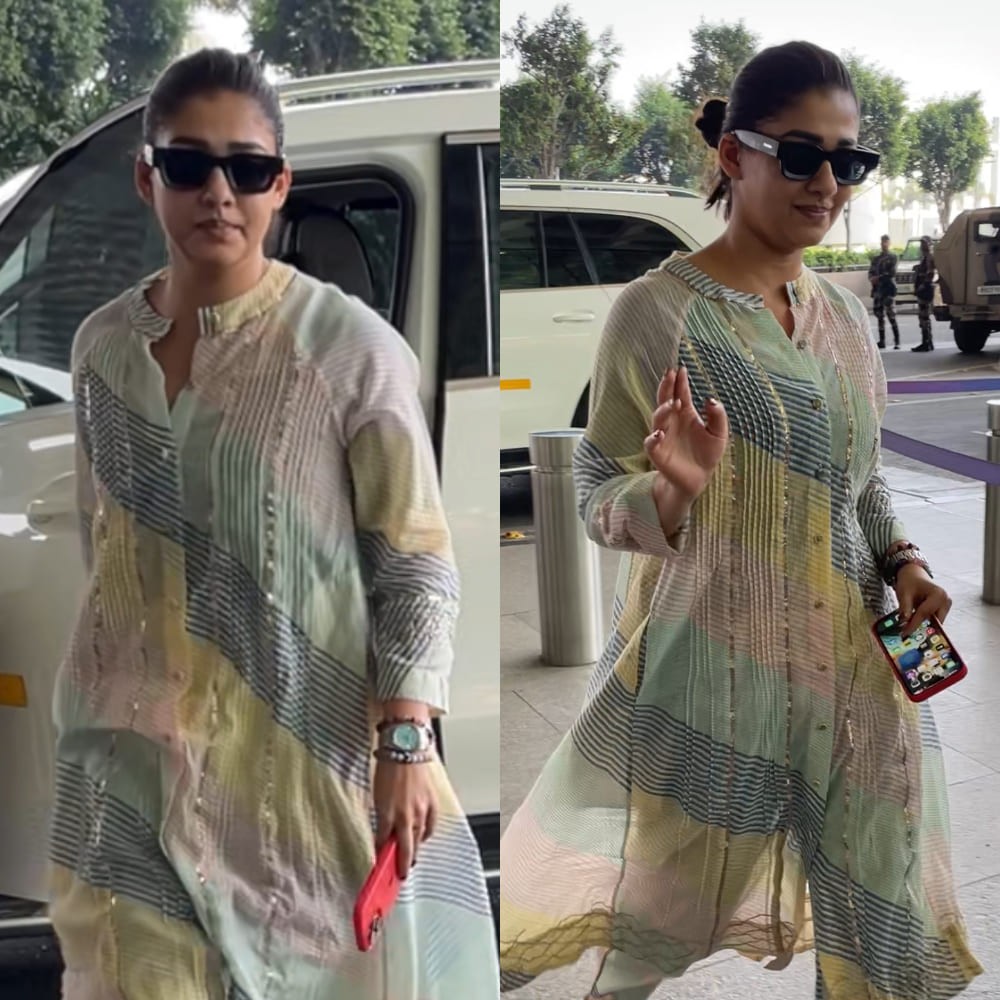 Nayanthara’s Rs 32,000 multicolored kurta at airport is the vibrant upgrade our travel ... Nayanthara’s Rs 32,000 multicolored kurta at airport is the vibrant upgrade our travel ...