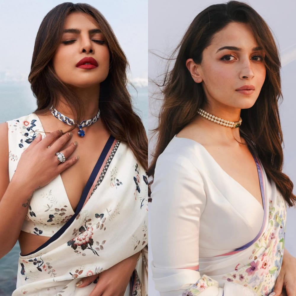 Priyanka Chopra vs Alia Bhatt Fashion Face Off: Who styled Sabyasachi’s ivory floral sa...