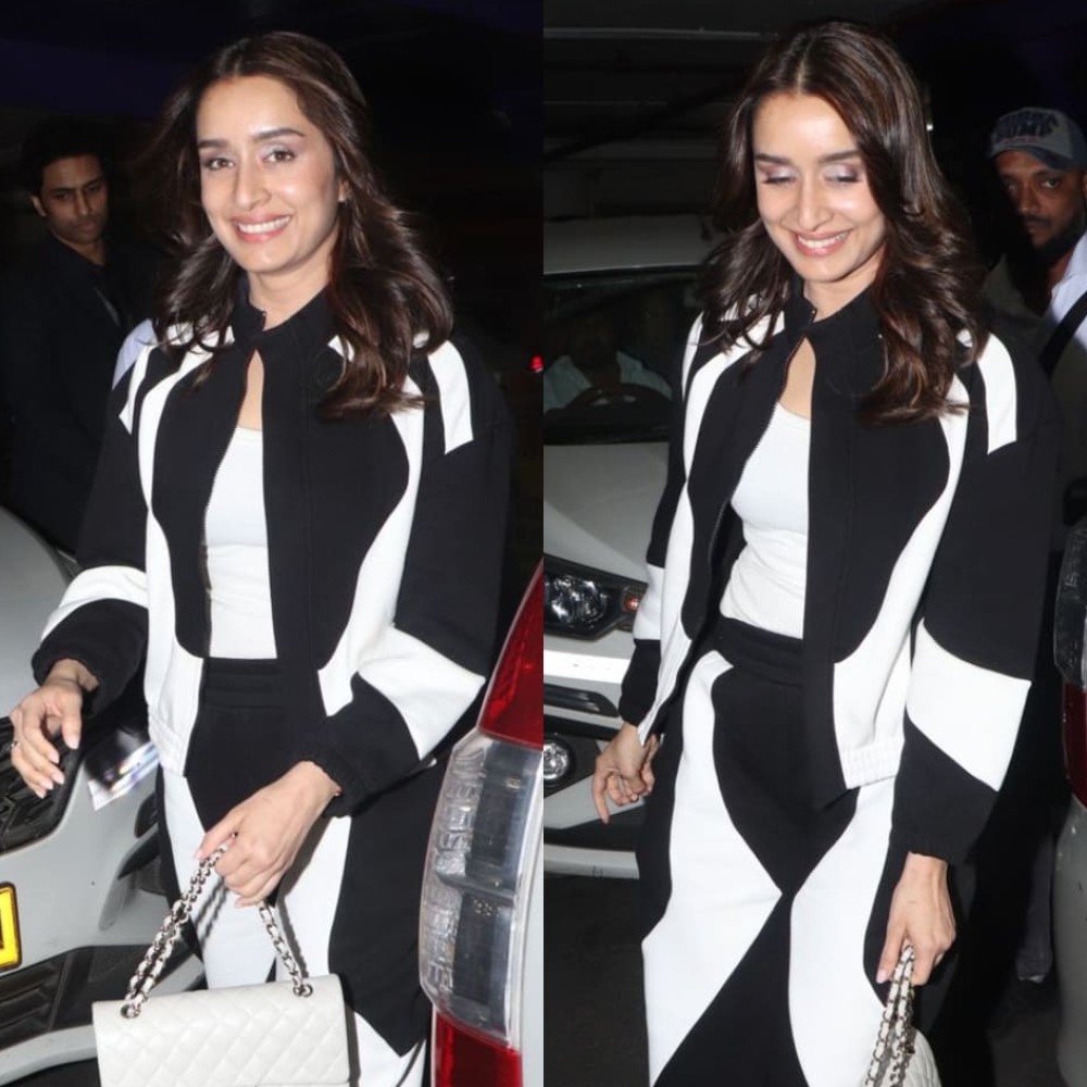 Shraddha Kapoor's airport look in black and white co-ord set and Chanel bag proves wint...