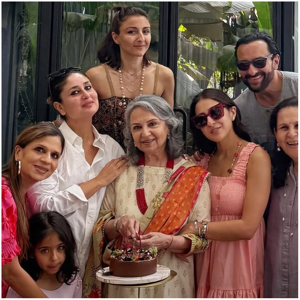 Sara Ali Khan joins Kareena Kapoor, Saif Ali Khan and Taimur to celebrate ‘Dadi Jaan’ S... Sara Ali Khan joins Kareena Kapoor, Saif Ali Khan and Taimur to celebrate ‘Dadi Jaan’ S...