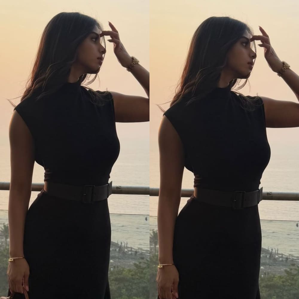Suhana Khan exudes grace and glamor in her ankle-length black dress paired with classy ...