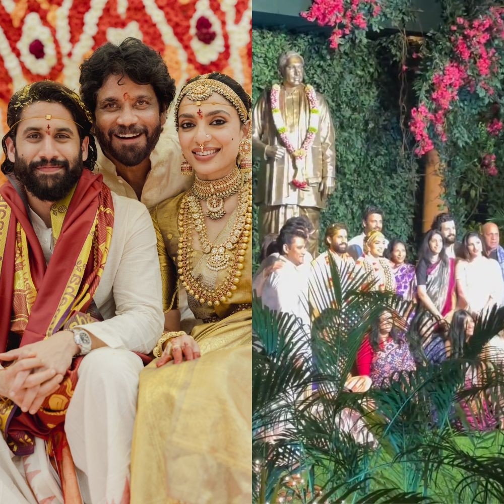 Newlyweds Naga Chaitanya-Sobhita Dhulipala pose for picture-perfect family photo in fro... Newlyweds Naga Chaitanya-Sobhita Dhulipala pose for picture-perfect family photo in fro...