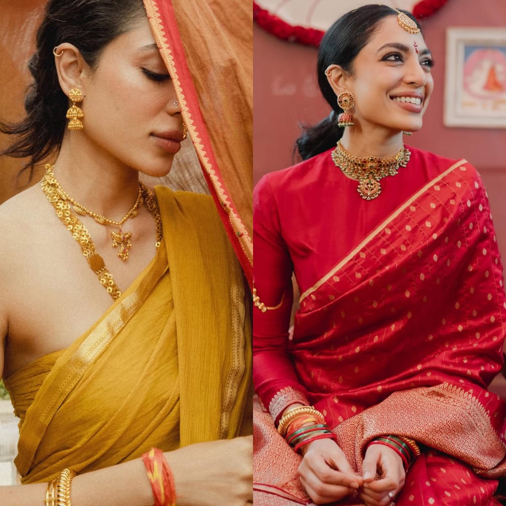 Sobhita Dhulipala dons two basic sarees for haldi ceremony with traditional jewelry; lo... Sobhita Dhulipala dons two basic sarees for haldi ceremony with traditional jewelry; lo...