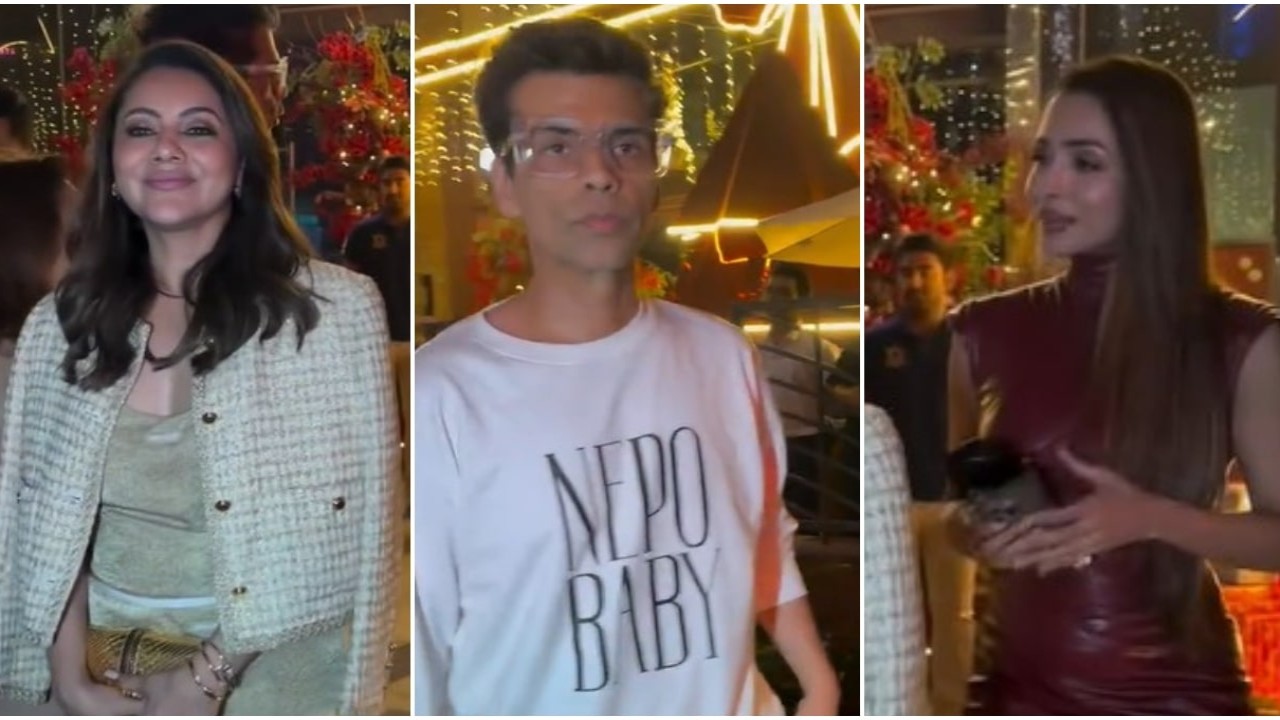PC: Manav Manglani/Instagram Karan Johar proudly sports 'nepo baby' t-shirt at dinner with Gauri and Malaika: WATCH