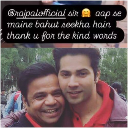 Pic Courtesy: Varun Dhawan and Rajpal Yadav Instagram