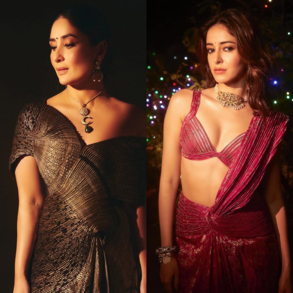 5 pre-draped sarees inspired by Bollywood divas like Kareena Kapoor Khan and Ananya Pan...