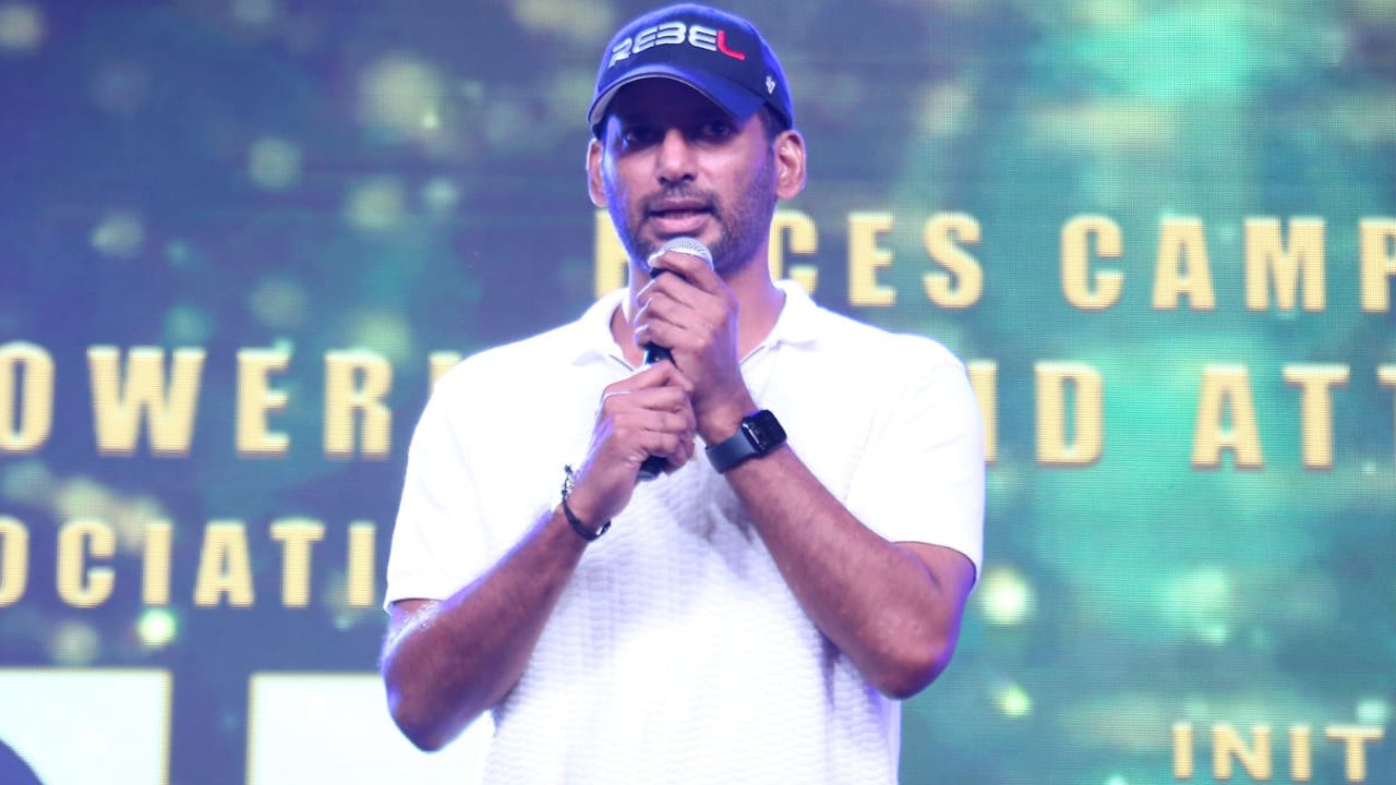 'Sad to see him like this': Netizens worry as Vishal shivers at pre-release event of Madha Gaja Raja due to high fever