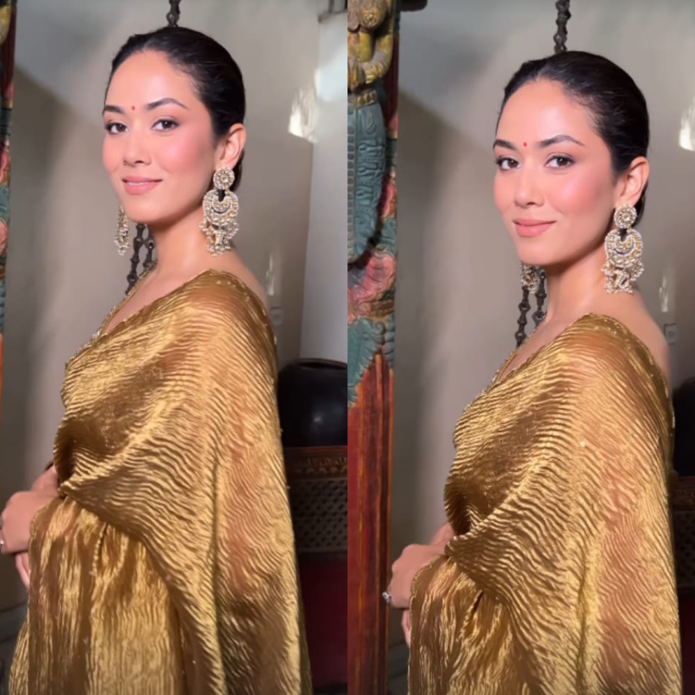 Mira Kapoor keeps redefining saree fashion, this time in a custom golden tissue saree w...