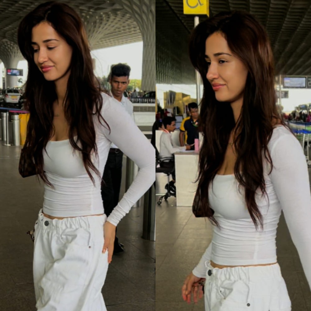 Disha Patani rocks her 'travel in style' approach with no makeup look and all-white out...