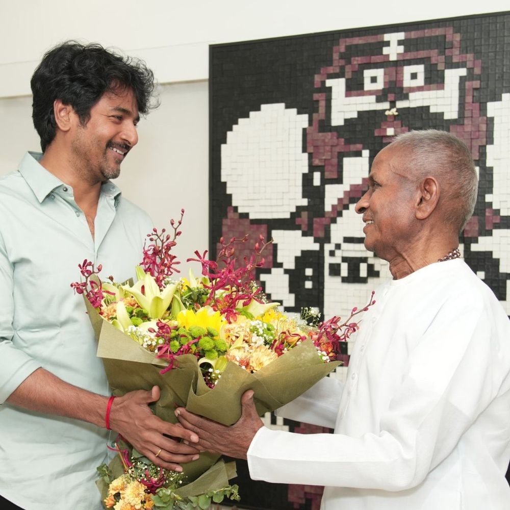Sivakarthikeyan pays a special visit to musical maestro Ilaiyaraja ahead of his show London Symphony